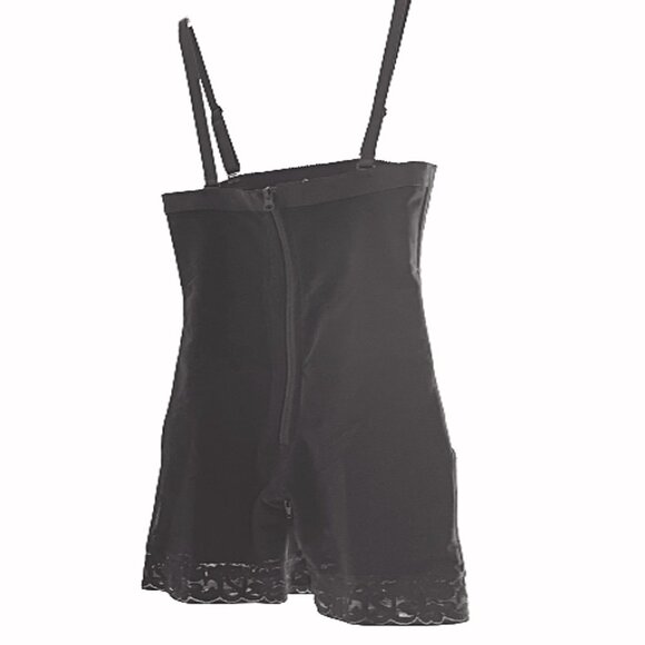 Mid-Thigh Post-Surgical Compression Body Shaper Detachable Straps Zipper Crotch - Picture 7 of 8